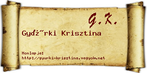 Gyürki Krisztina névjegykártya