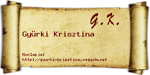 Gyürki Krisztina névjegykártya